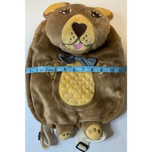 Mackenzie Childs Rare Teddy Bear with Bowtie backpack 12" x 15" zipper closure